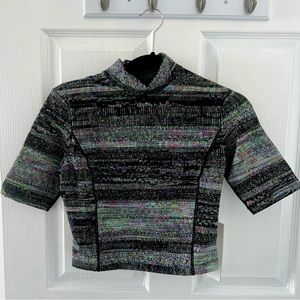 Lululemon Lab Jacquard Mock Neck T Shirt Size 6